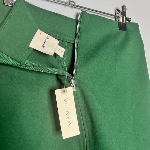 NWT Anthropologie Maeve Mod Mini Skirt Size XS Green White - Picture 7 of 8